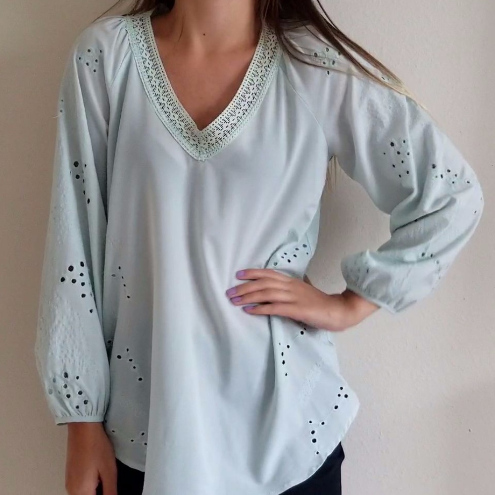 Mint Green Chiffon Blouse